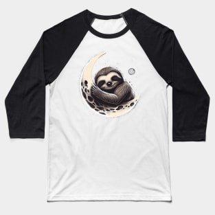 Sloth sleeping on the moon Baseball T-Shirt